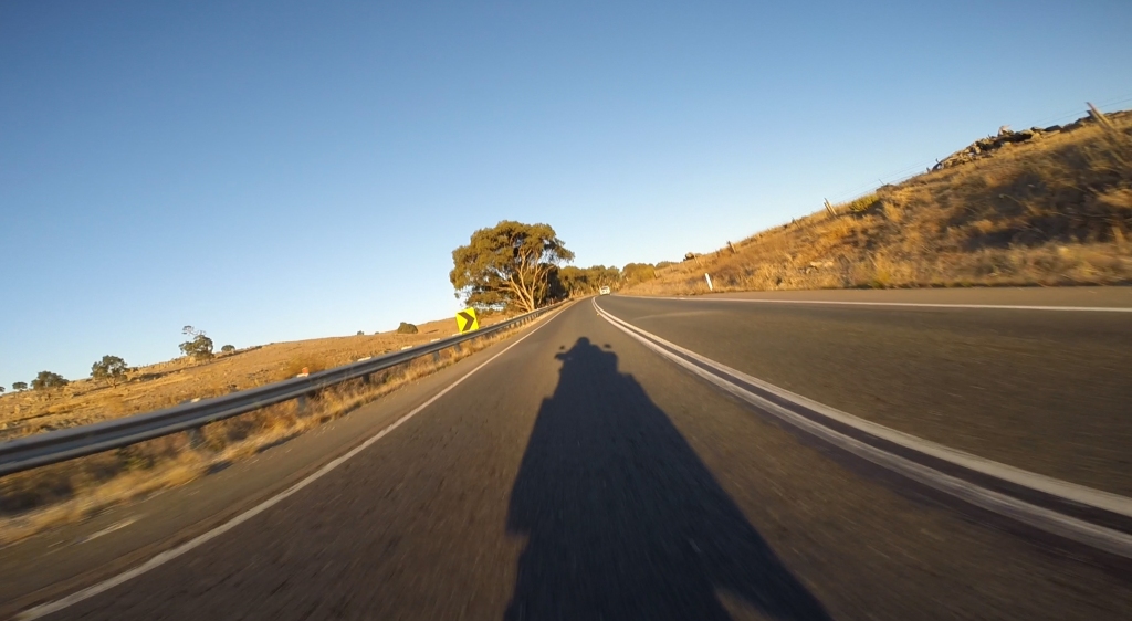 Sunset ride between Tungilla and Palmer in South Australia