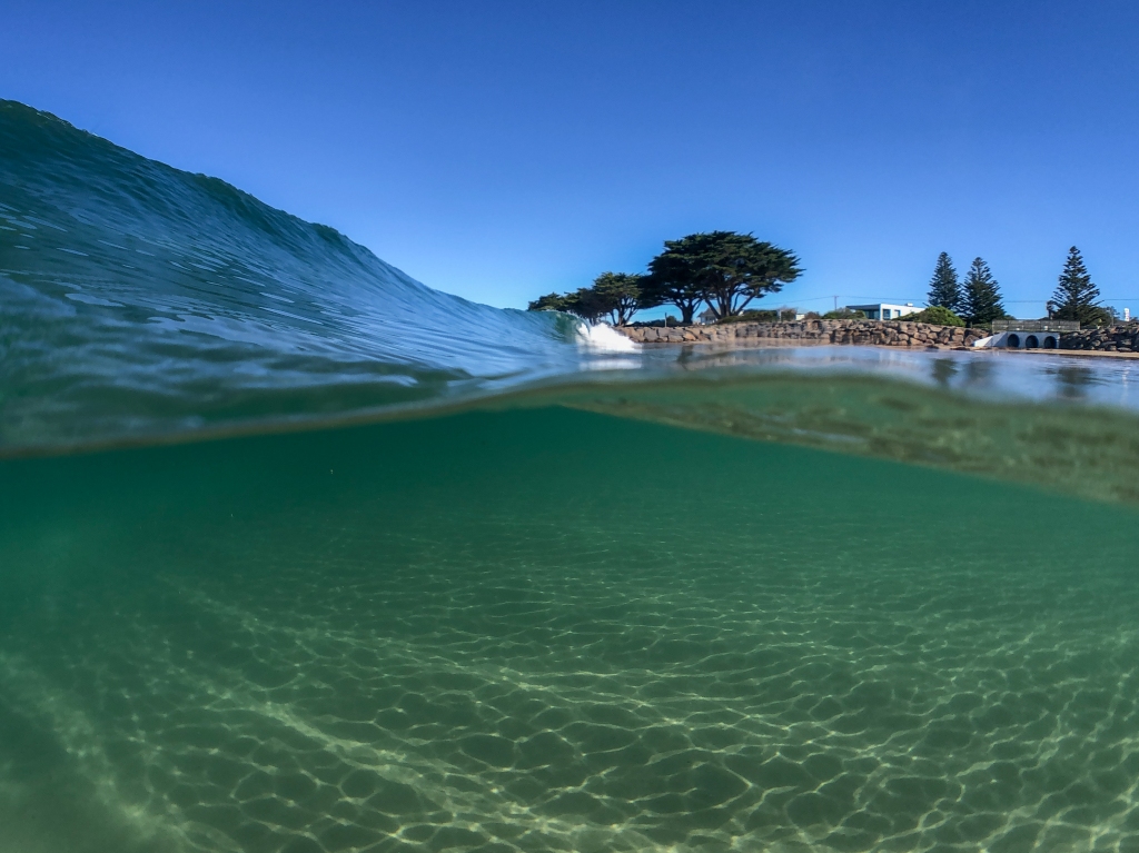 Underwater photo of wave at ApolloBay